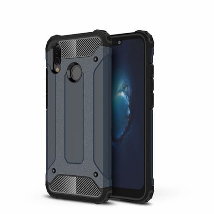 Ntech Hoesje Geschikt voor Huawei P20 Lite (2018) Dual layer Armor Hoesje - Blauw