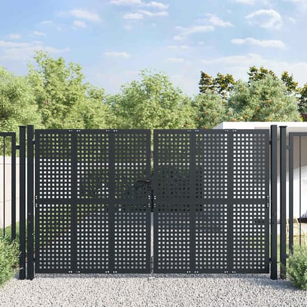 Vidaxl Portail de Jardin, Anthracite, 300X175 Cm, Acier