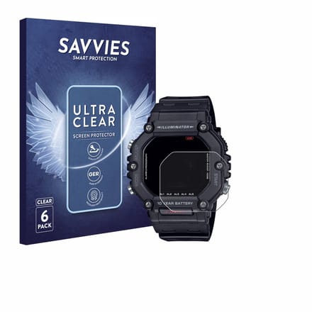 Savvies - Screenprotector voor Casio AE-1600H - Folie Beschermfolie transparant 6 Stuks