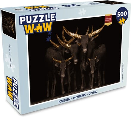 Puzzel Koeien - Horens - Goud - Legpuzzel - Puzzel 500 stukjes
