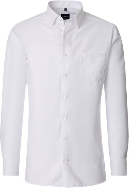 VENTI CASA MODA comfort fit overhemd - structuur - wit - Strijkvrij - Boordmaat: 44