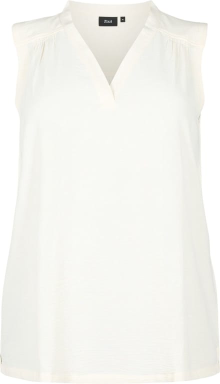 ZIZZI MFIKKA, S/L, TOP Dames Blouse - Off-white - Maat S (42-44)