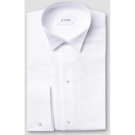 Eton Overhemd Wing Collar Classic Evening Piqué Wit / male