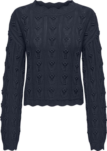 Jacqueline de Yong Trui Jdymarie L/s O-neck Dot Pullover Kn 15343843 Total Eclipse Dames Maat - L