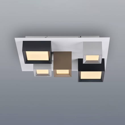 LED plafondlamp PURE Manhattan, meerkleurig, 5-lamps, CCT
