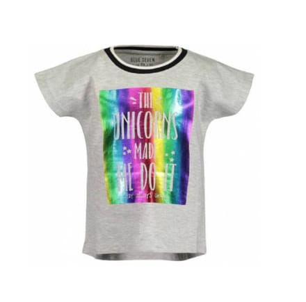 Shirt unicorn grijs maat 92