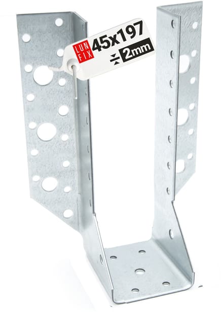 Balkenschuh - 45x197 mm - Typ A - 2 mm dik - U-vormige balkdrager - houten balkverbinder