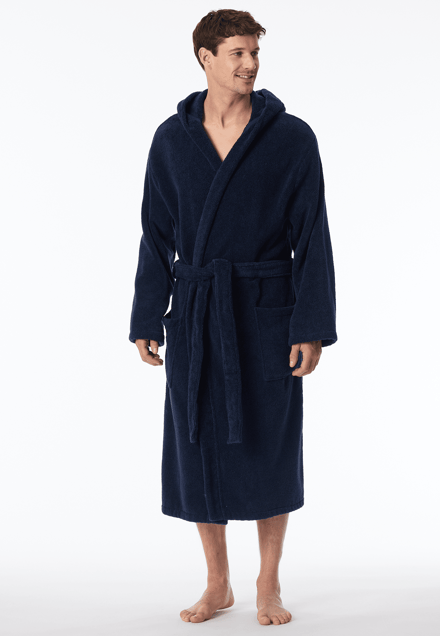 Badjas van frottee, marineblauw - Essentials S