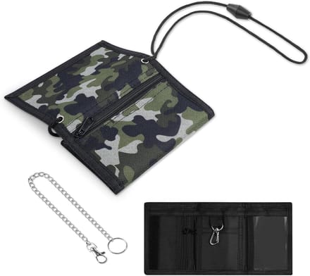 Kleine portemonnee met sleutelkoord voor kinderen - camouflage