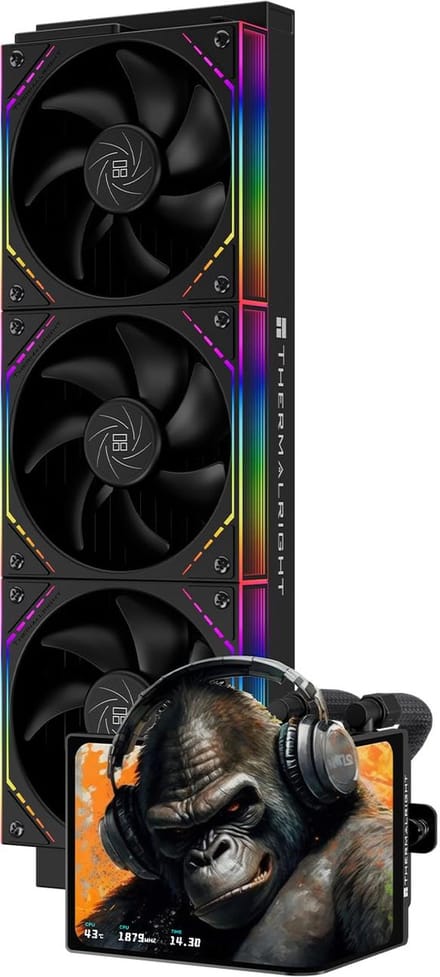 CPU Waterkoeler - Vloeistofkoeling Systeem - Processor Koelen - 360mm Radiator ARGB - 6.67 Inch Scherm - Zwart