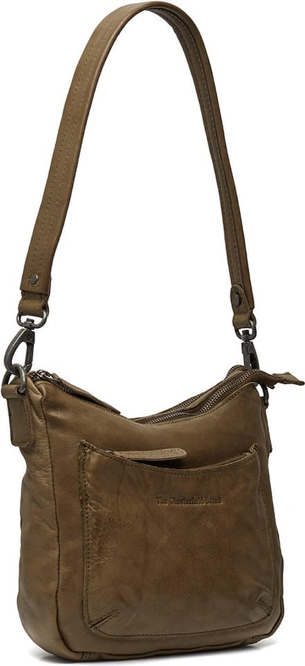 Chesterfield Caroline Antique Washes Waxed Pull Up Schoudertas - Olijfgroen
