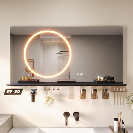 LED Badkamerspiegel 120x60 cm met Plank, Anti-Beslaan en Touch Control