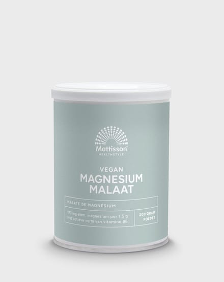 Mattisson - Magnesium Malaat Poeder 173 mg - 11,5% Elementair magnesium - 200 Gram