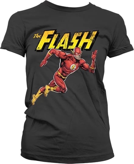 The Flash Running Girly T-shirt voor dames, zwart