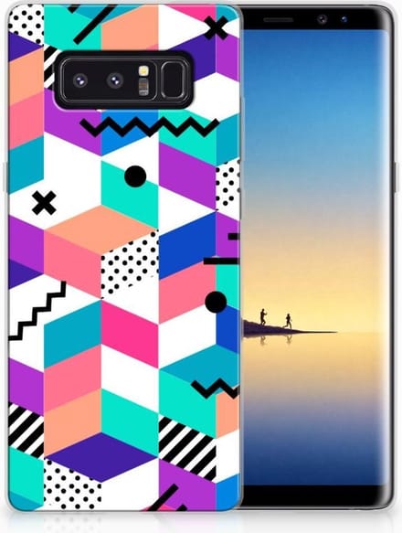 Samsung Galaxy Note 8 TPU Hoesje Blokken Kleurrijk