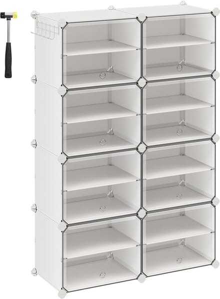 MAZAZU - Schoenenrek - Schoenenbox - 8 Stuks - Wit - 30x40x30