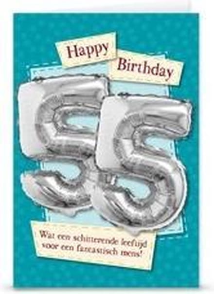 Miko - Kaart - Leeftijdballon - 55 Jaar