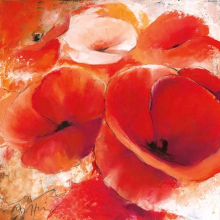 Kunstdruk Thomas Aeffner - Mohnspiel 98x98cm