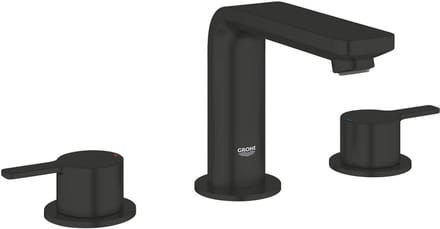 GROHE Lineare M-Size Driegats Wastafelmengkraan – Met Trekwaste – EcoJoy – FastFixation – Matte Black