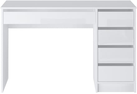 Vente-unique Bureau met 5 lades - Glanzend wit - JENEMI