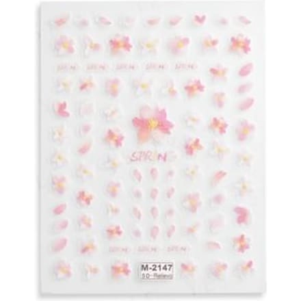 MEKO - Embossed Nail Stickers Sakura 1 pc