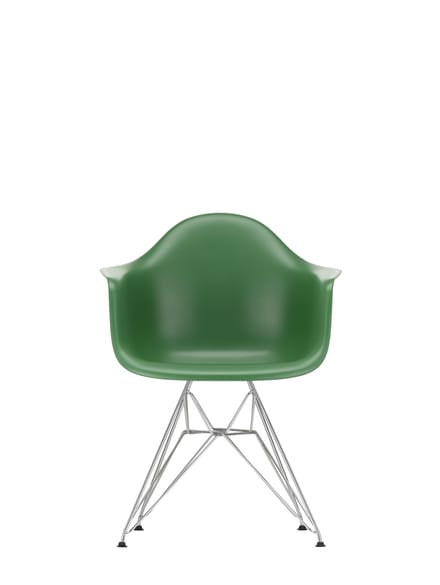 Vitra DAR Eames Plastic Armchair - smaragd RE - verchroomd