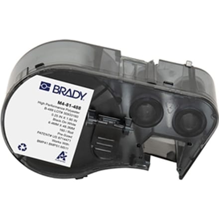 Brady M4-81-488 polyester labels zwart op wit | 6,35 mm x 48,26 mm (origineel)