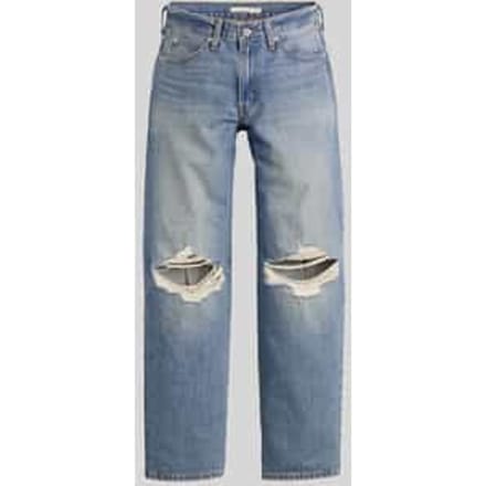 loose fit jeans van pure katoen in destroyed-look