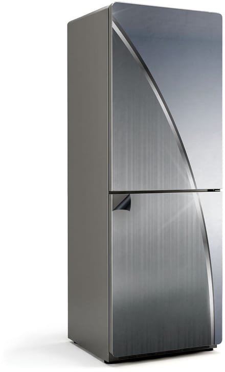 WALLFLUENT Magnetische Koelkastmat - Magneetposter 70 x 190 cm - Grijs metaalpatroon