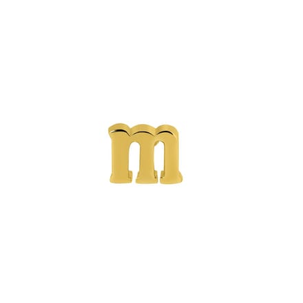 Goud Plated Oorknop Letter m