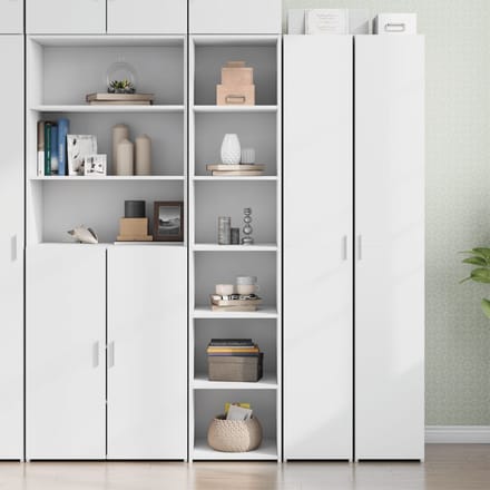vidaXL - Hoge - kast - 40x41x185 - cm - bewerkt - hout - wit