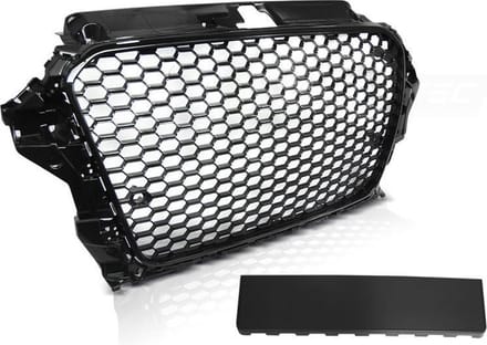 Grill geschikt voor AUDI A3 (8V) 12-16 RS3 STIJL GLANZEND ZWART