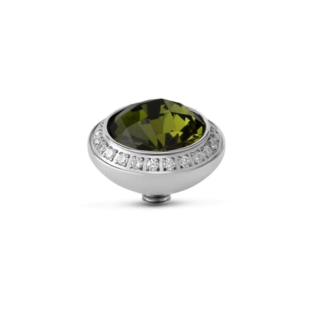 Melano Twisted Lush CZ Steentje Olive Zilver