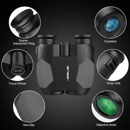 Compact Waterproof Tactical Binoculars for Hunting Hiking Concert Tour