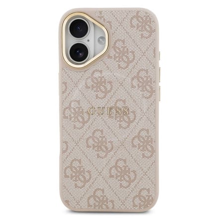 Guess Back Cover - iPhone 17 - Roze - PU Leather - Magsafe - 4G Classic Logo