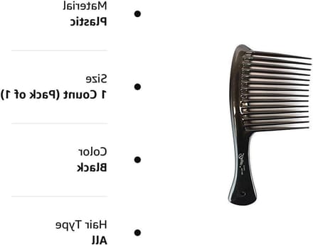 Kam Set - Hark Kam - Haar Ontklitten - Extra Lange Brede Tanden - 12 Stuks - Bot Zwart