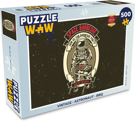 Puzzel Vintage - Astronaut - BBQ - Legpuzzel - Puzzel 500 stukjes