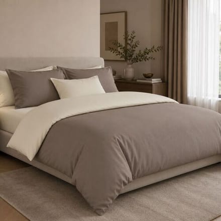 The One Bedding The One Dekbedovertrek Classic Taupe / Cream-140x220cm