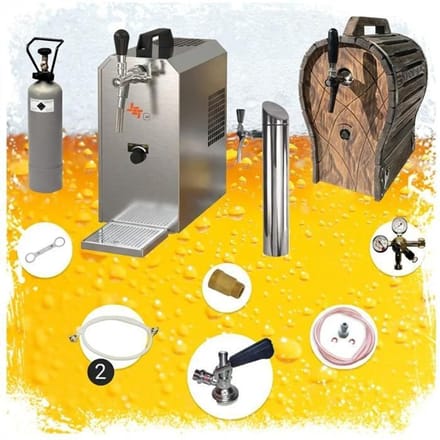 Kit Complet Sous-Comptoir Système Distribution Bière JET 30 Refroidisseur Sec 35 L/h Tonneau Bois Colonne Tirfiletage mâlee
