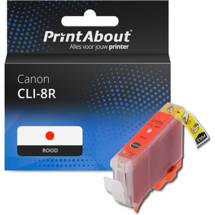PrintAbout huismerk Inktcartridge CLI-8R Rood Geschikt voor Canon