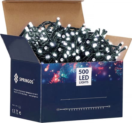 Springos Kerstverlichting | Binnen & Buiten | Koppelbaar | 30 m | 500 LED | Koel Wit