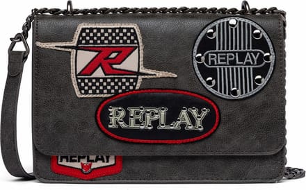 REPLAY Schoudertas Crossbody Bag Washed Black Taupe