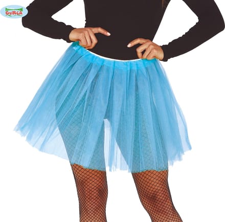 Carnaval verkleed Petticoat/tutu tule rokje - lichtblauw - dames - Voor maten S-M-L