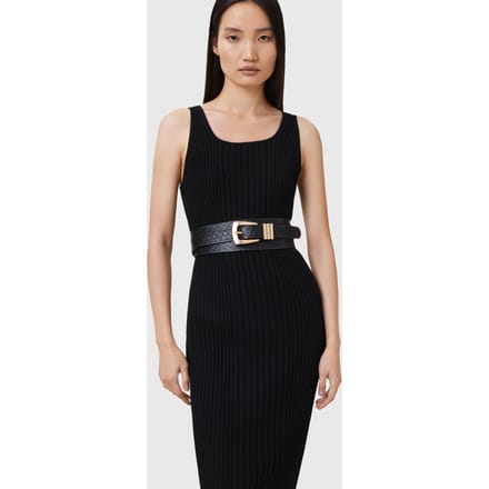 AllSaints Harper Alcor Belt Black/warm Brass Größe: M-L | Gürtel Outlet | Damen | Schwarz