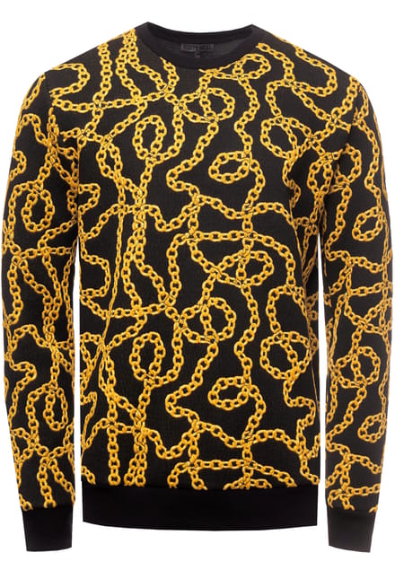 Jacquard trui in ijzeren design