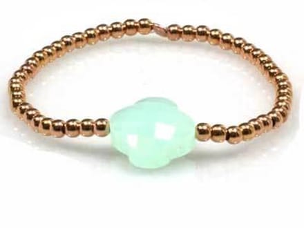 Heaven Eleven - Rose gouden met mintgroene bloem