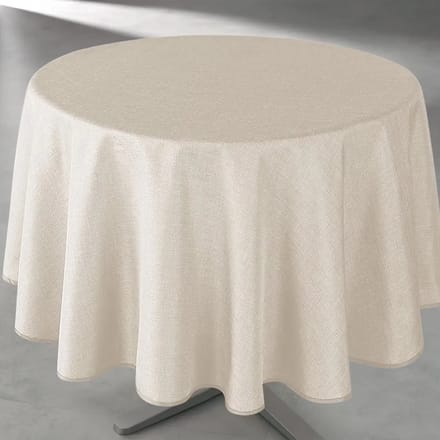 Rond Tafelkleed Uni Beige 160cm - Tafellaken Polyester - Vocht- en vuilafstotend