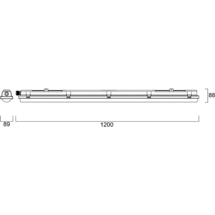 Sylvania LED-plafondlamp RESISTO, lichtgrijs, 120 cm, 17 W, 840 IP66