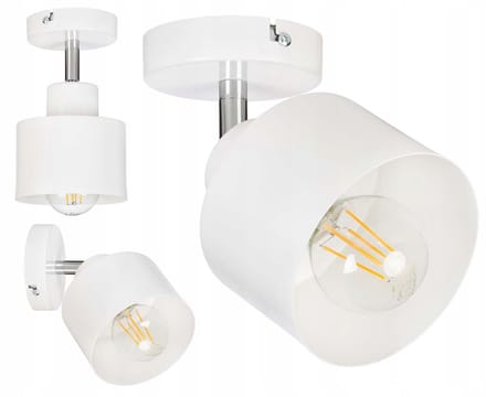 Industriële Wandlamp & Hanglamp Kubus Wit Metaal E27