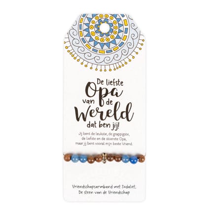 Armband - Allerliefste Opa op cadeaukaart